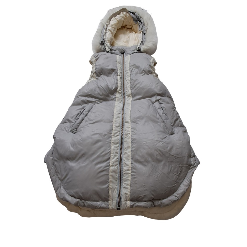 Sundance Light Gray & Cream Hooded Puffer Vest